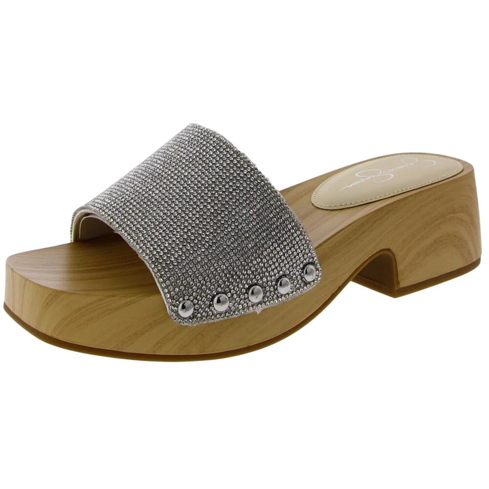 Jessica Simpson Women's Rexile Platform Sandal Silver Shimmer Size 6M